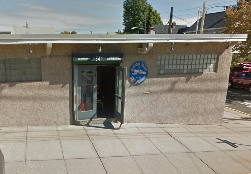 Entrance of the New York Society of Model Engineers clubhouse