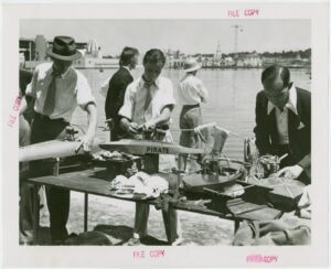 Model engineers with a train layout at the 1939 New York World's Fair